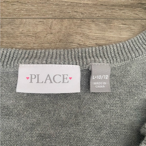 Gray Ruffled Cardigan Girls L(10/12) - Picture 2 of 3